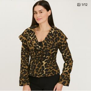 MetroStyle Leopard Blazer Jacket
